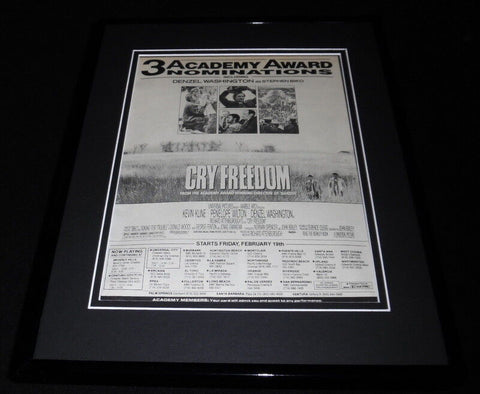 Cry Freedom 1988 Framed 11x14 ORIGINAL Vintage Advertisement Denzel Washington