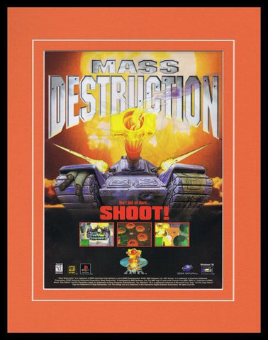 Mass Destruction 1997 Sega Saturn 11x14 Framed ORIGINAL Vintage Advertisement