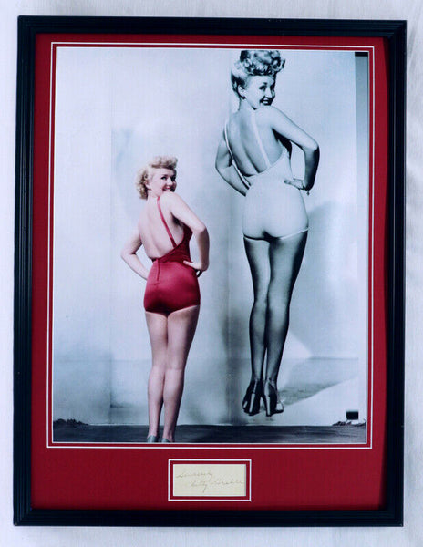 Betty Grable Signed Framed 18x24 Photo Display JSA 