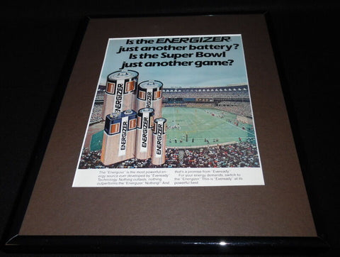 1981 Energizer Battery / Super Bowl 11x14 Framed ORIGINAL Vintage Advertisement