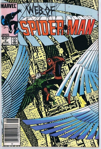 Web of Spider-Man #3 ORIGINAL Vintage 1985 Marvel Comic Book Vulture