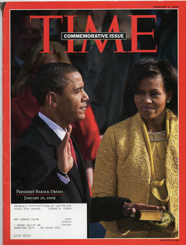 VINTAGE Feb 2 2009 Time Magazine Barack Michelle Obama Inauguration