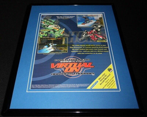 Virtual On 2000 Sega Framed 11x14 ORIGINAL Vintage Advertisement 