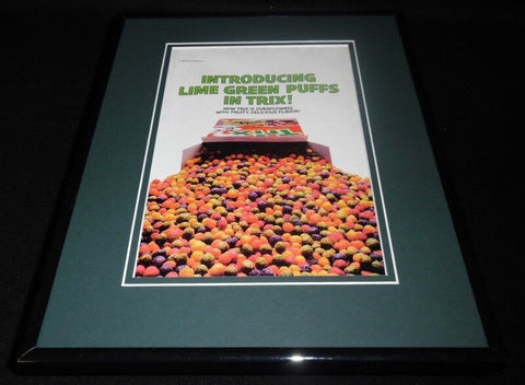 1991 Trix Cereal Lime Green Puffs 11x14 Framed ORIGINAL Vintage Advertisement