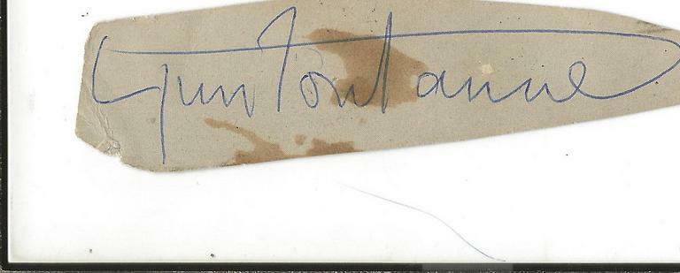 Lynn Fontanne Signed Vintage Cut Index Card JSA 