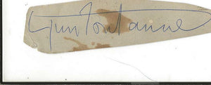 Lynn Fontanne Signed Vintage Cut Index Card JSA 