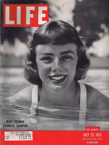 ORIGINAL Vintage Life Magazine July 23 1951 Swimmer Mary Freeman