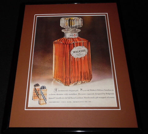 1960 Walker's Deluxe Bourbon 11x14 Framed ORIGINAL Vintage Advertisement