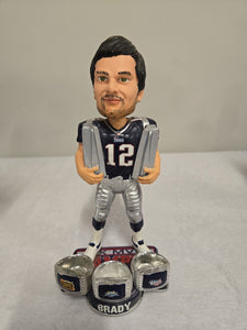 Tom Brady Forever Collectibles Bobblehead Patriots Rings 14/300