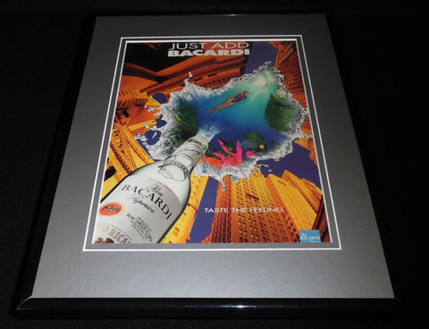 1994 Just Add Bacardi Rum Framed 11x14 ORIGINAL Vintage Advertisement