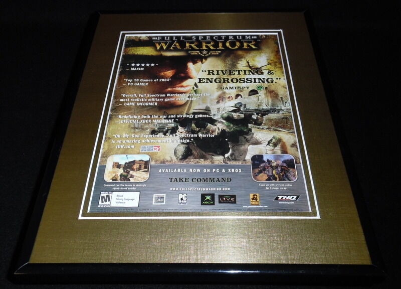 Full Spectrum Warrior 2004 XBox Framed 11x14 ORIGINAL Advertisement