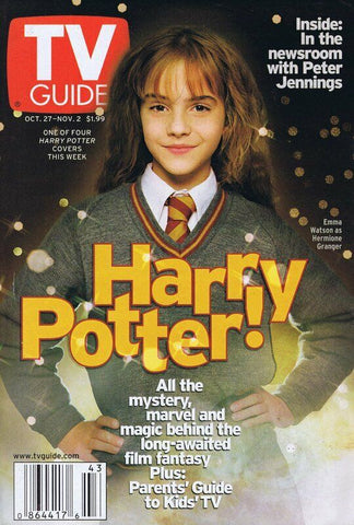 ORIGINAL Vintage Oct 27 2001 TV Guide Harry Potter Emma Watson 1st Cover