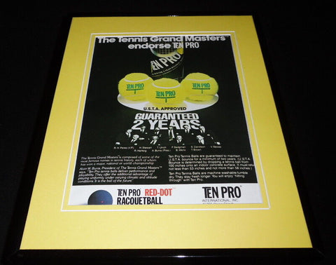 1977 Ten Pro Racquetball Framed 11x14 ORIGINAL Vintage Advertisement