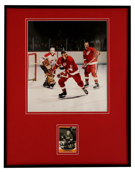 Alex Delvecchio Signed Framed 16x20 Photo Display Detroit Red Wings 