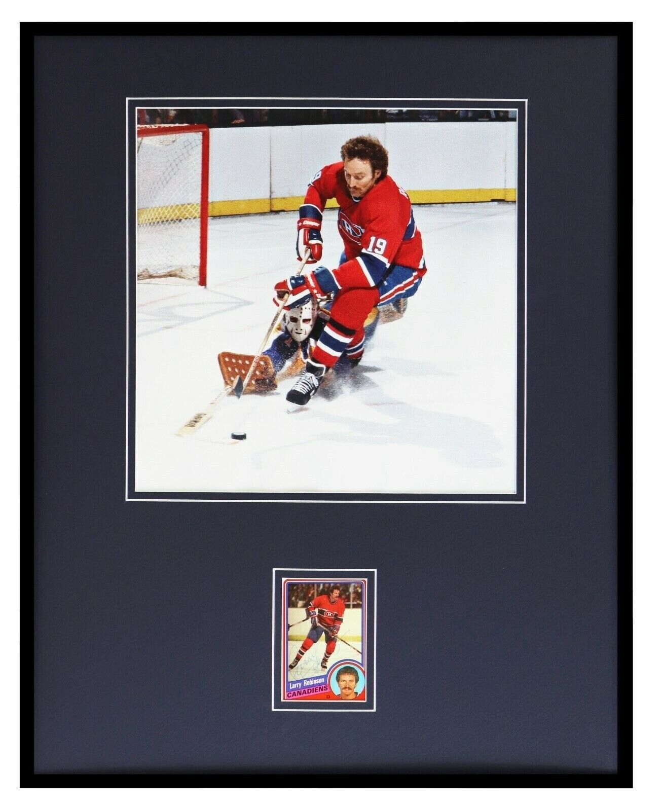 Larry Robinson Signed Framed 16x20 Photo Display Montreal Canadiens