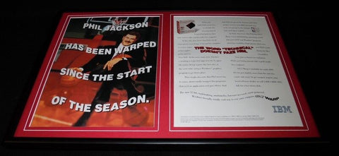 Phil Jackson 1995 IBM OS/2 Warp Framed 12x18 ORIGINAL Advertising Display Bulls