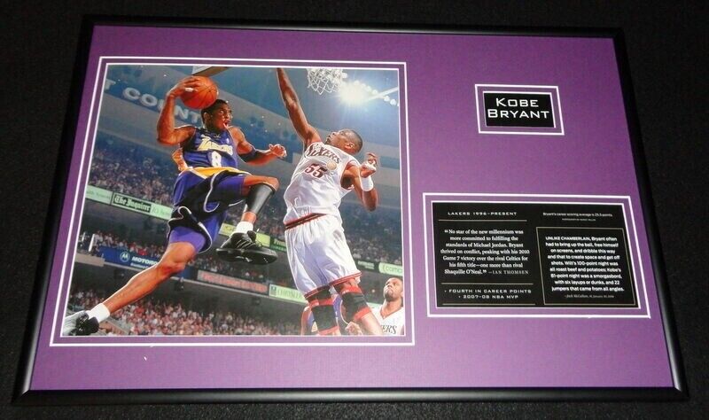 Kobe Bryant LA Lakers Framed 12x18 Photo Display