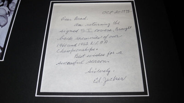 Coach Ed Jucker Signed Framed 16x20 Handwritten Letter & Photo Set Cincinnati