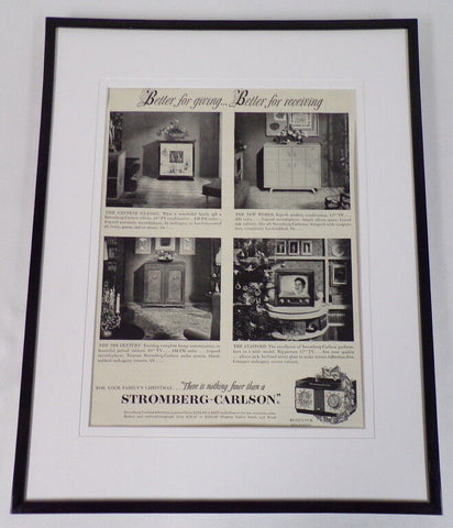 1951 Stromberg Carlson 11x14 Framed ORIGINAL Vintage Advertisement 