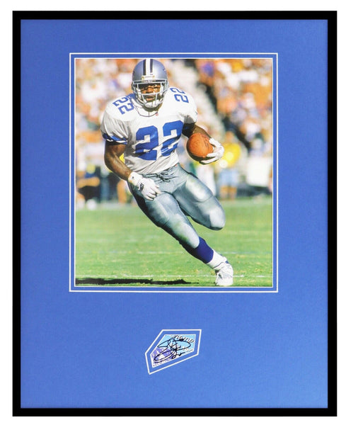 Emmitt Smith Signed Framed 16x20 Photo Display JSA Dallas Cowboys Florida