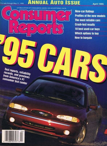 ORIGINAL Vintage 1995 Consumer Reports Magazine Cars Issue