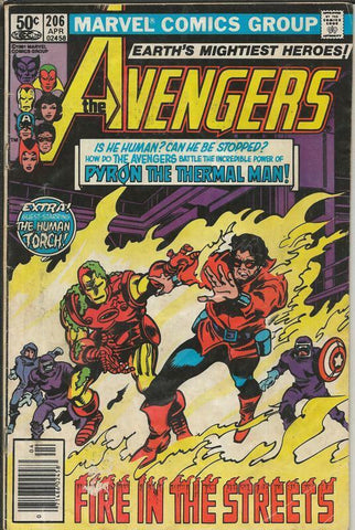 Avengers #206 ORIGINAL Vintage 1981 Marvel Comics Wonder Man Human Torch  