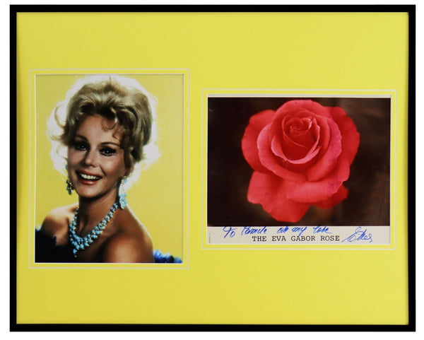 Eva Gabor Signed Framed 16x20 Photo Set JSA Green Acres 