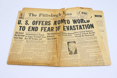 ORIGINAL Vintage June 14 1946 WWII Pittsburgh Press Newspaper