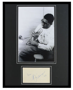 Dizzy Gillespie Signed Framed 11x14 Photo Display JSA 1978 Inscription