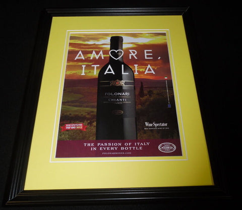 2015 Folonari Chianti Wine Framed 11x14 ORIGINAL Advertisement