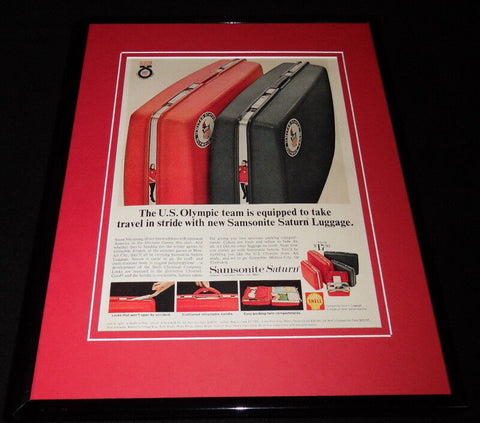 1968 Samsonite Saturn Luggage / US Olympics Framed 11x14 ORIGINAL Advertisement