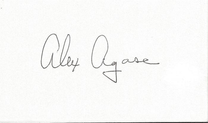 Alex Agase Signed 3x5 Index Card Illinois LA Dons B