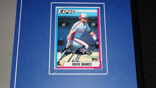 Tim Rock Raines Signed Framed 11x17 Photo Display Montreal Expos 