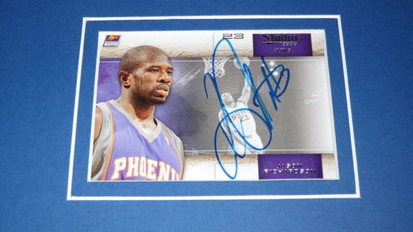 Jason Richardson Signed Framed 11x17 Photo Display Fight vs Zaza Pachulia