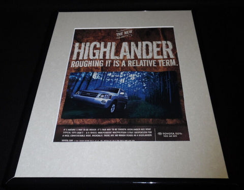 2001 Toyota Highlander Framed 11x14 ORIGINAL Vintage Advertisement