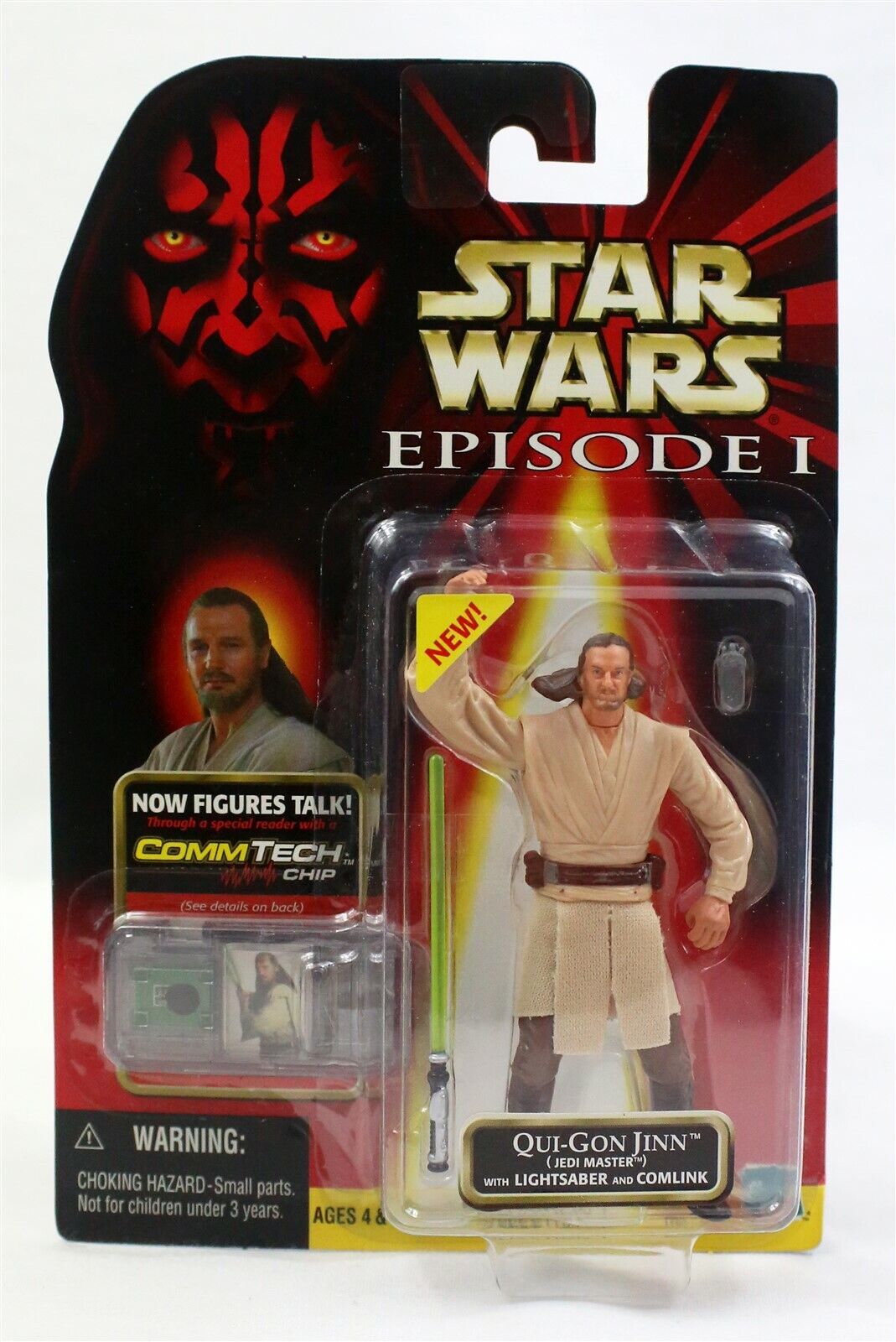 VINTAGE SEALED 1998 Star Wars Episode I Qui Gon Jinn Action Figure