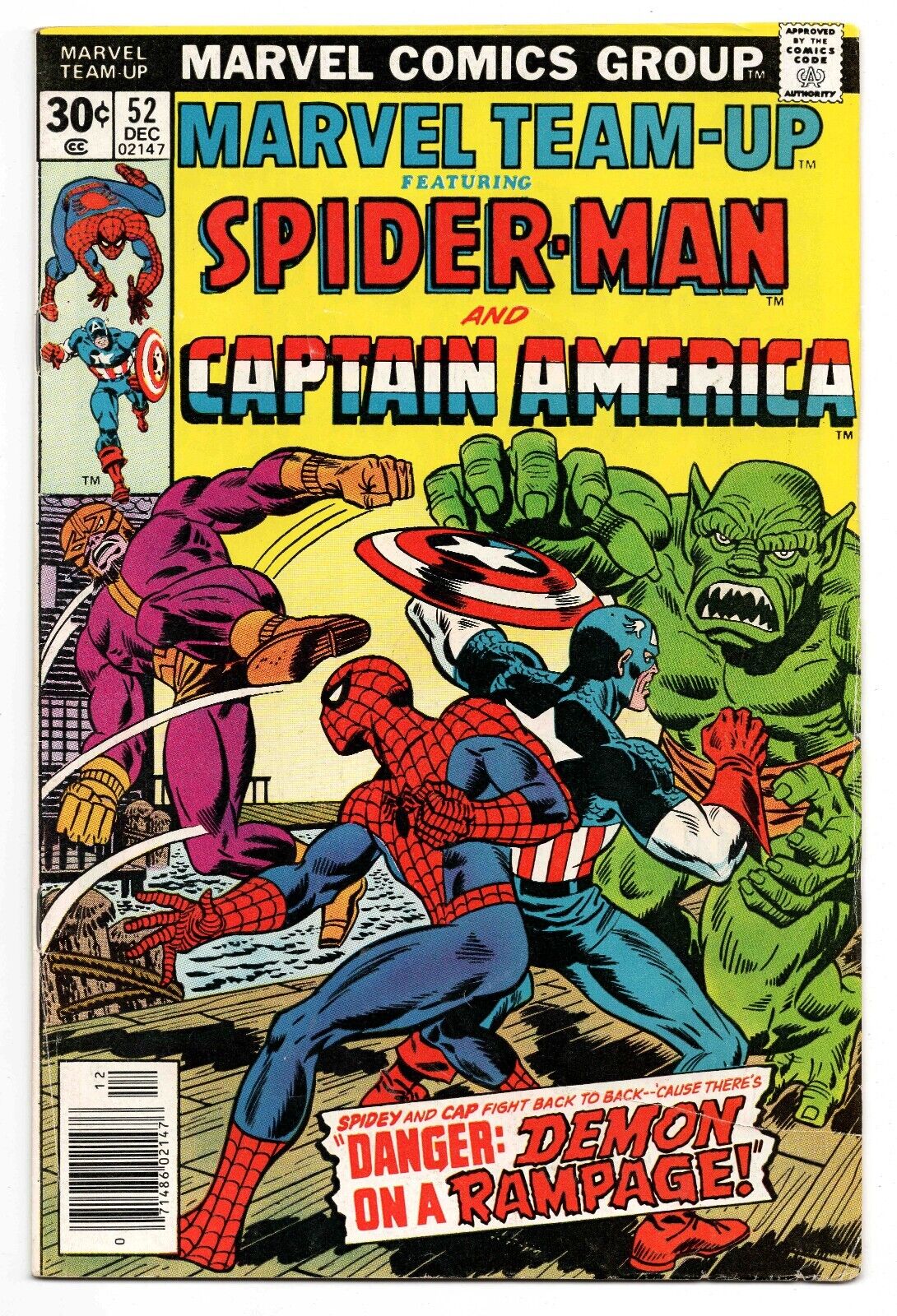 Marvel Team Up #52 VINTAGE 1976 Marvel Comics Spider-Man Captain America