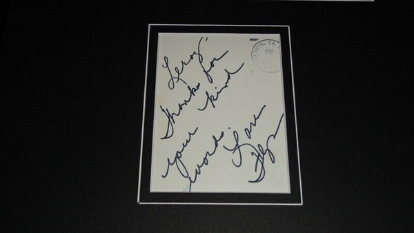 Lara Flynn Boyle Signed Framed Handwritten Note & Photo Display Twin Peaks