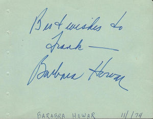 Barbara Howar Signed Vintage Album Page