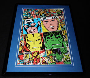 Avengers Captain America Iron Man Hulk & Thor Framed 11x14 Poster Display 