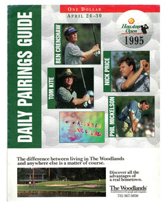 VINTAGE 1995 Houston Open Daily Pairings Guide Phil Mickelson Tom Kite Crenshaw