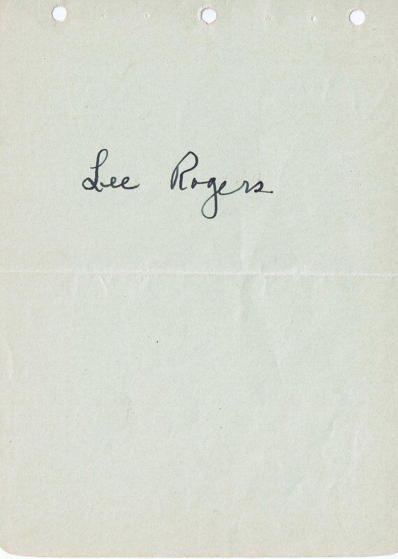 Lee Rogers Signed Vintage Album Page JSA Dodgers