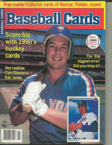 ORIGINAL Vintage Nov 1990 Baseball Cards Magazine w/ Cards Gregg Jefferies