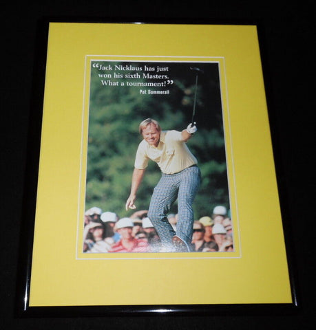 Jack Nicklaus Framed 11x14 Photo Display 1986 Masters