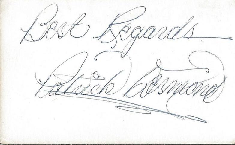 Patrick Desmond Signed 3x5 Index Card Gingerdead Man 2