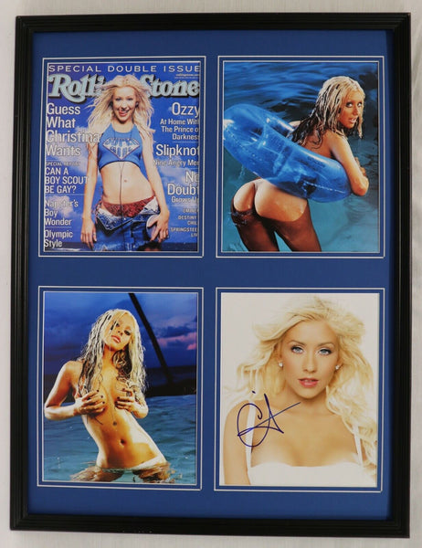 Christina Aguilera Signed Framed 18x24 Photo Set 