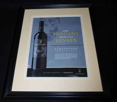 2015 Sassoregale Sangiovese Wine Framed 11x14 ORIGINAL Advertisement