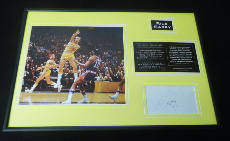 Rick Barry Signed Framed 12x18 Photo Display JSA Warriors B