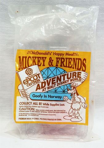 VINTAGE SEALED 1993 McDonald's Mickey & Friends Epcot Goofy in Norway