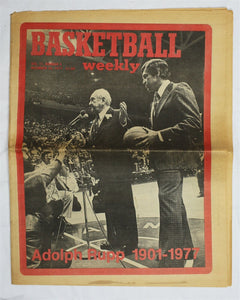  VINTAGE Dec 28 1977 Basketball Weekly Adolph Rupp Memorial Edition Kentucky